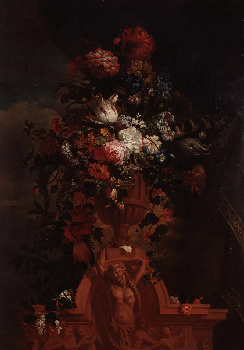 Flower Arrangement With A Telamon