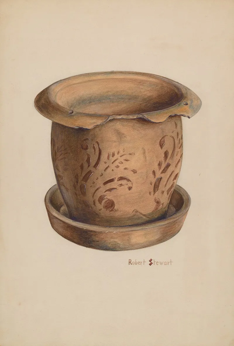 Flower Crock by Robert Stewart - Canvas Print