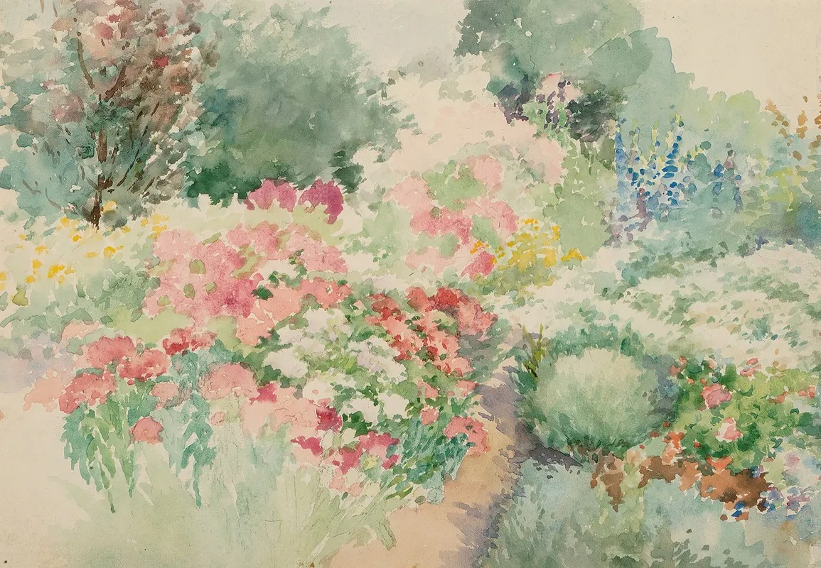 Flower Garden by Theodore Earl Butler - Canvas Print