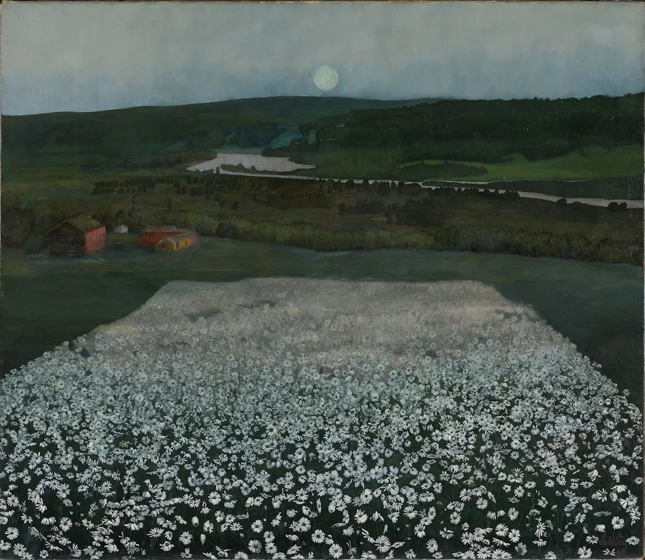 Flower Meadow In The North by Harald Sohlberg - Canvas Print