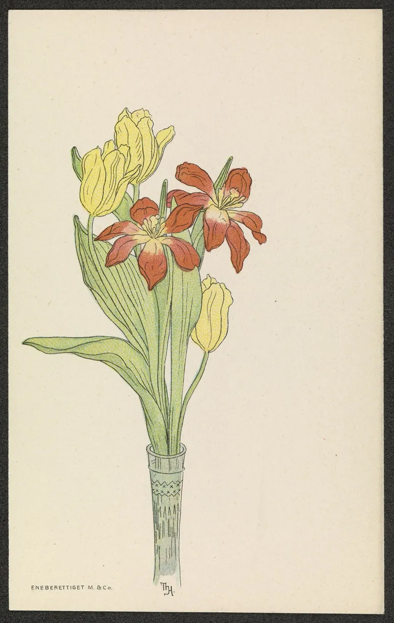 Flower Motif 2 by Thorolf Holmboe - Canvas Print