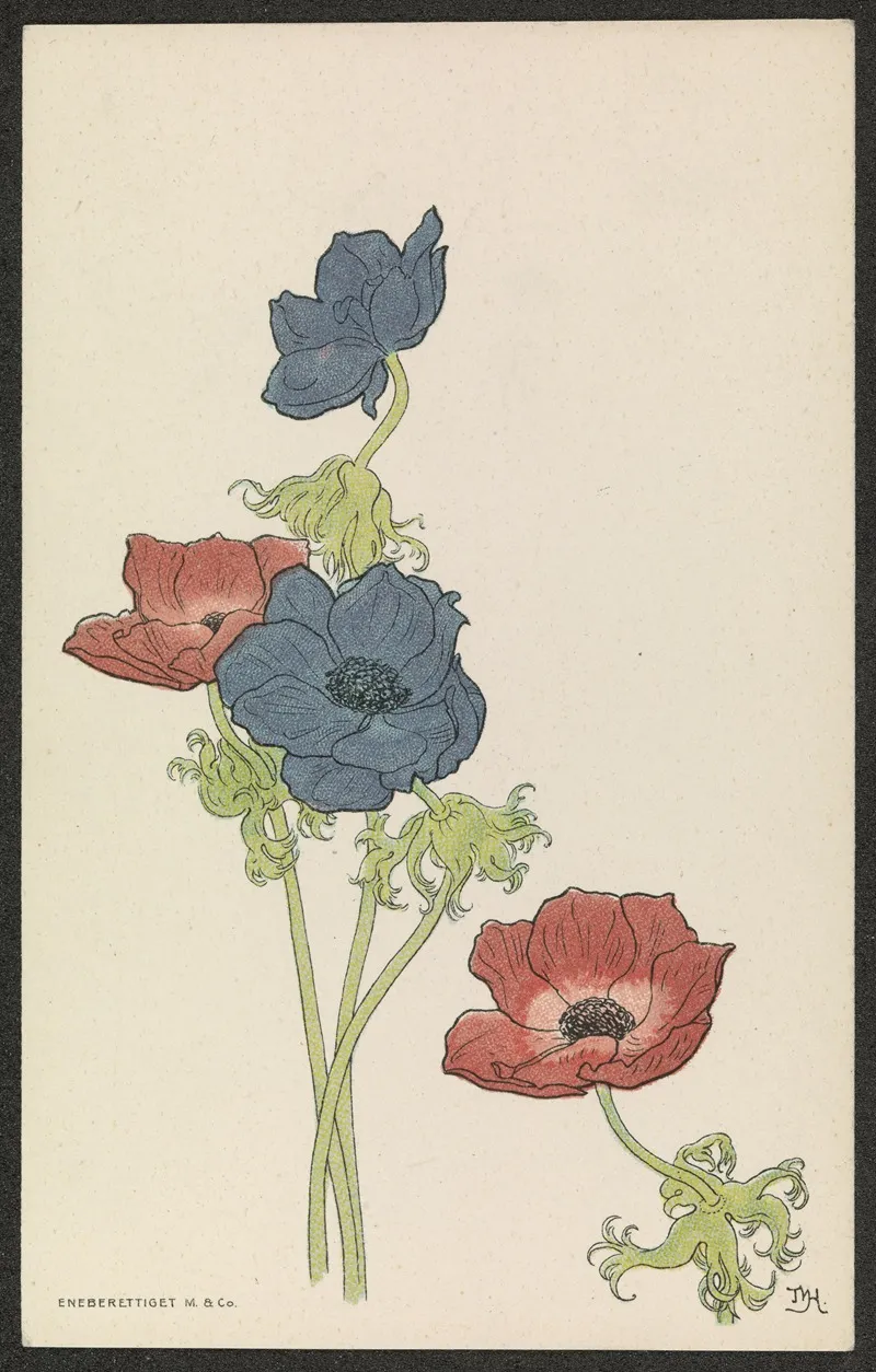 Flower Motif by Thorolf Holmboe - Canvas Print