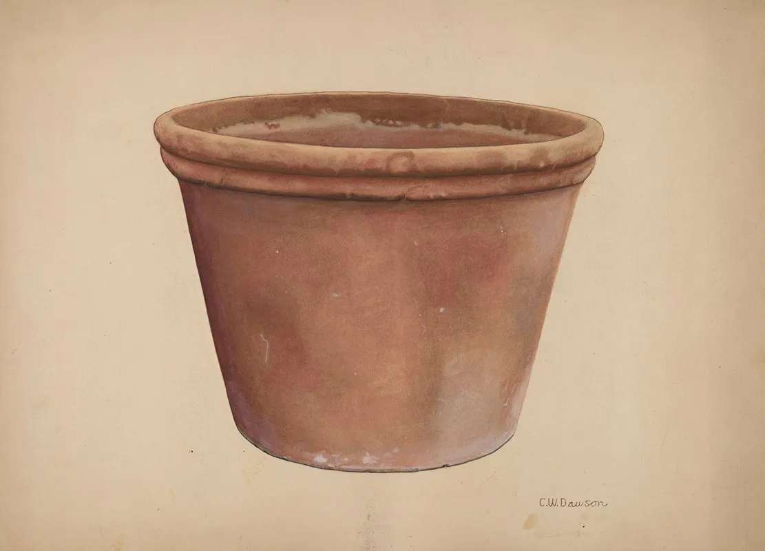 Flower Urn by Clarence W. Dawson - Canvas Print