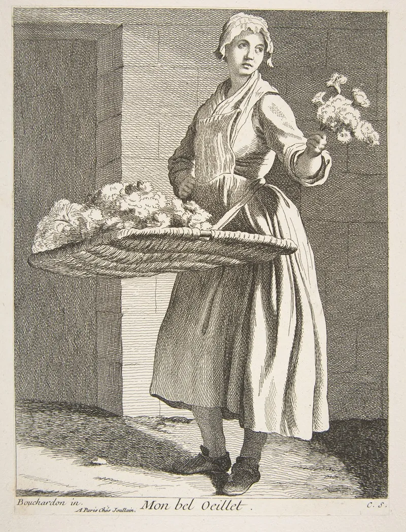 Flower Vendor 2 by Edmé Bouchardon - Canvas Print