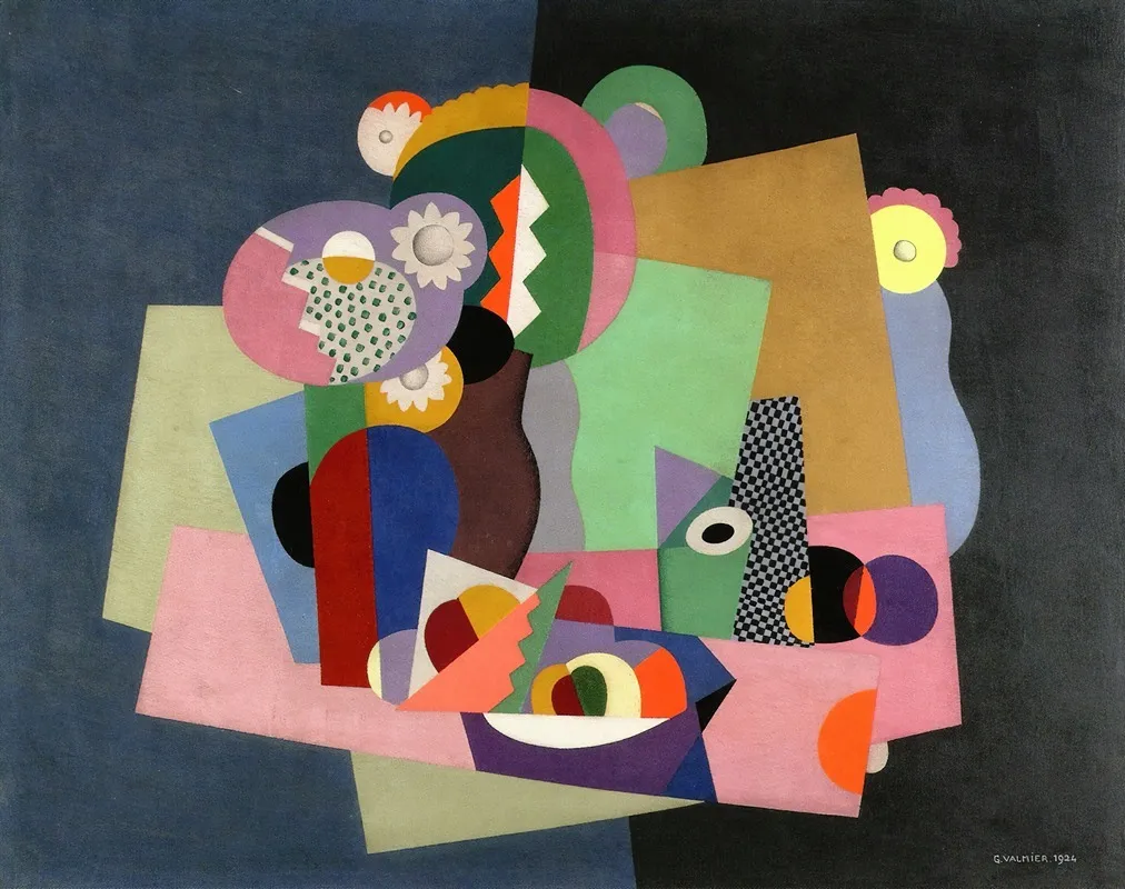 Flowers And Fruit 3 by Georges Valmier - Canvas Print