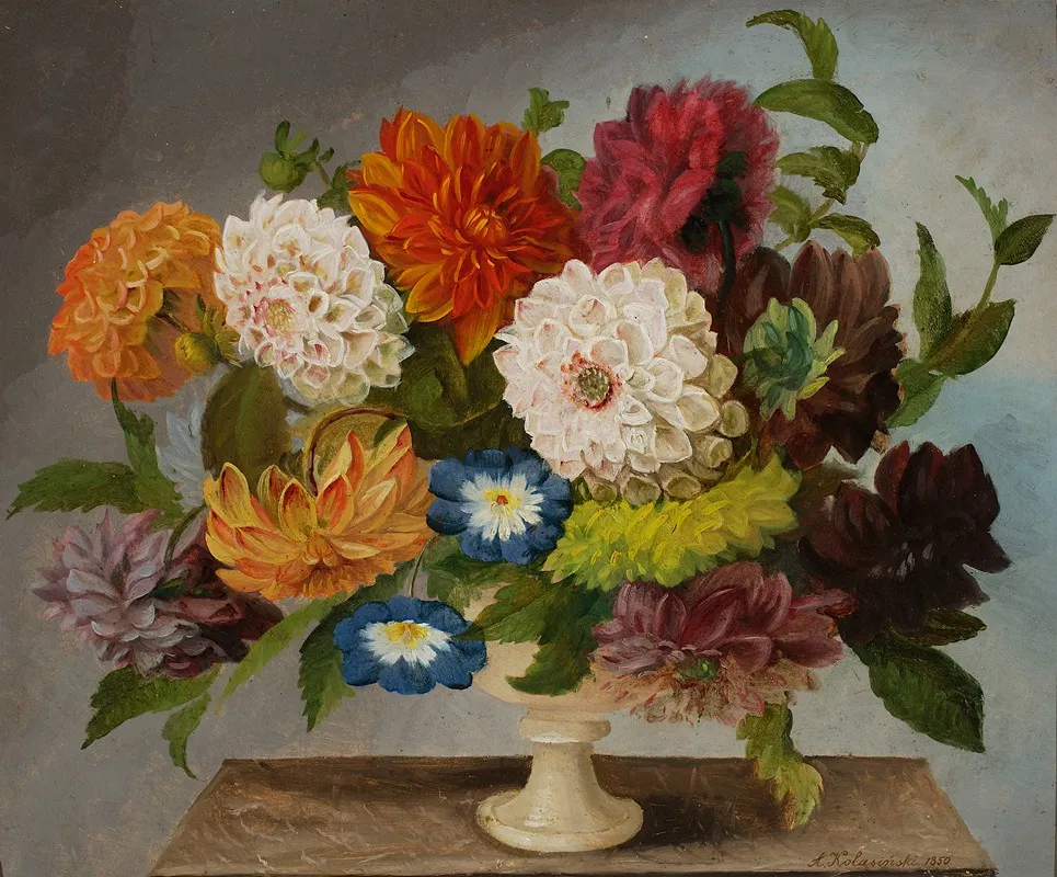 Flowers In A Vase 20 by Antoni Kolasiński - Canvas Print