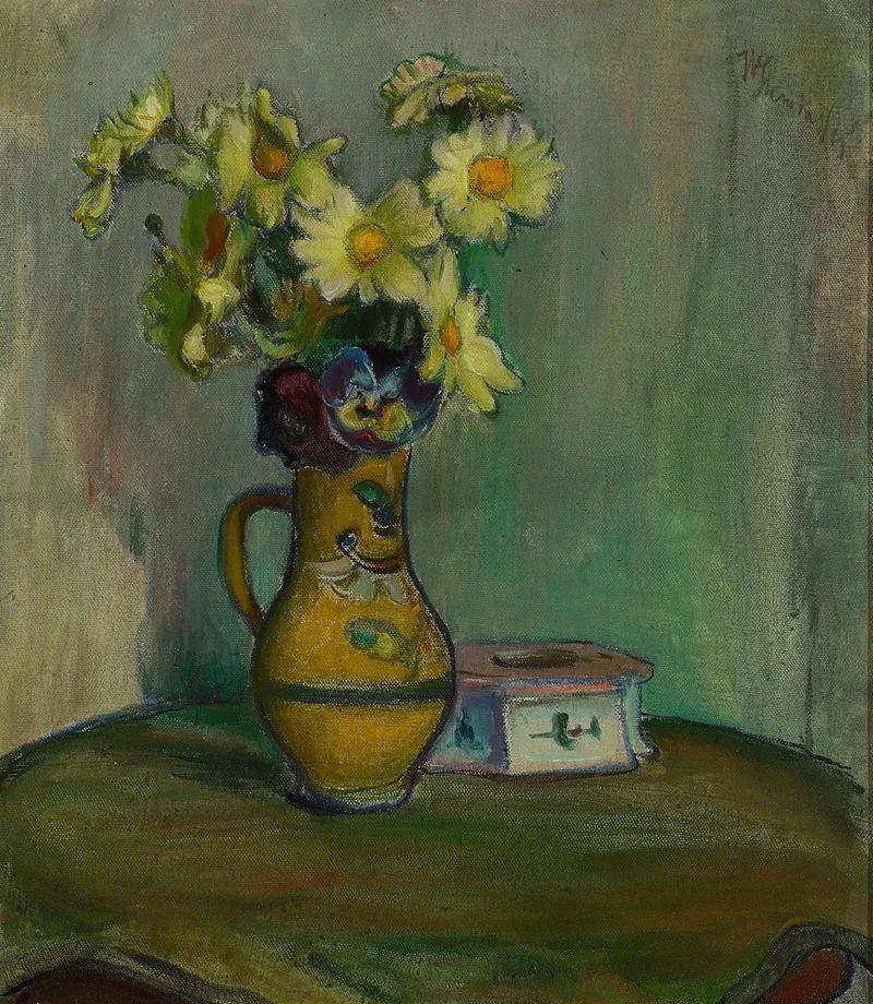 Flowers In A Yellow Pitcher