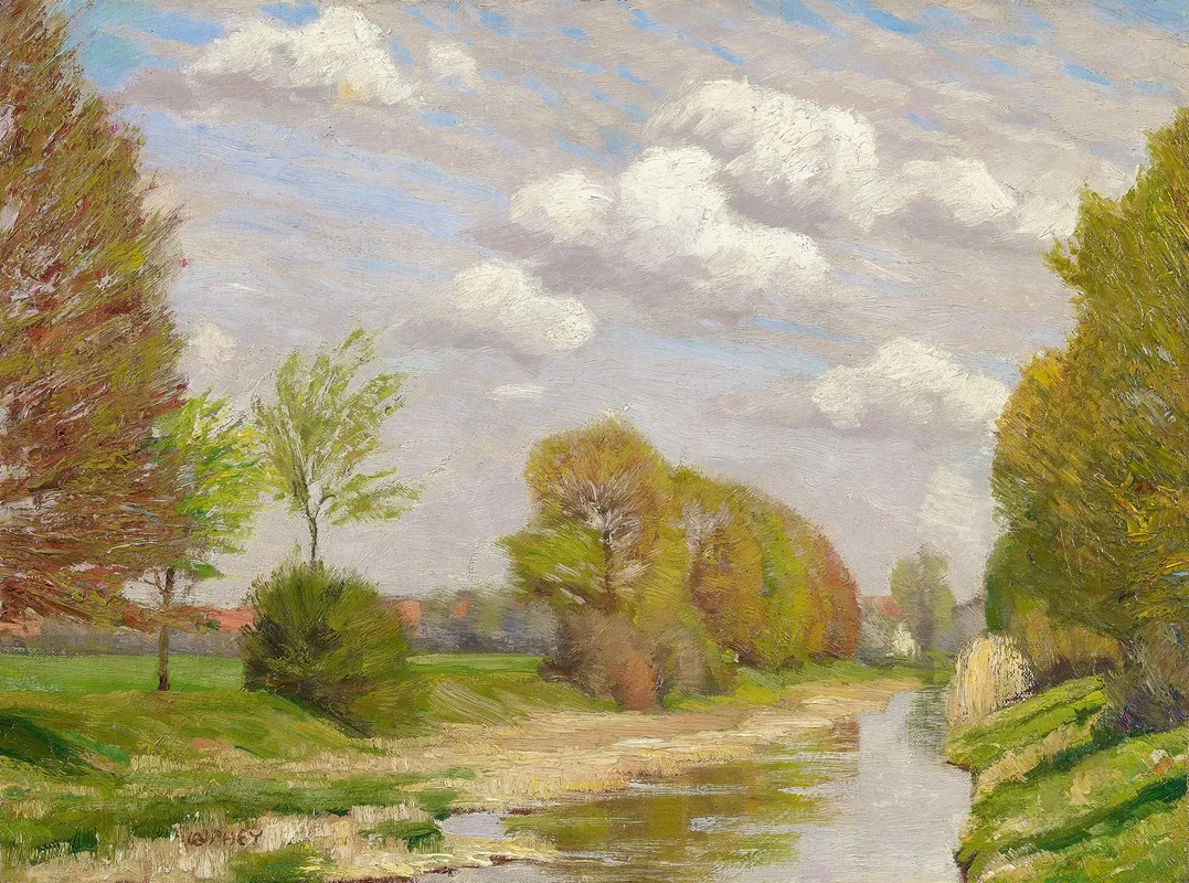 Flusslandschaft 10 by Walter Ophey - Canvas Print
