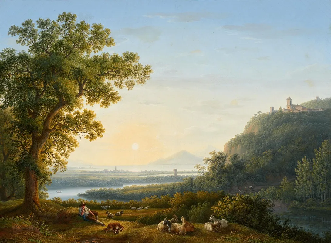 Flusslandschaft 9 by Jacob Philipp Hackert - Canvas Print