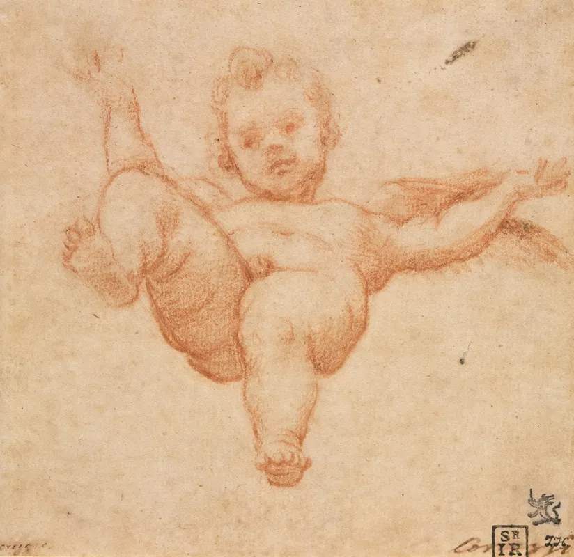 Flying Cupid by Annibale Carracci - Canvas Print