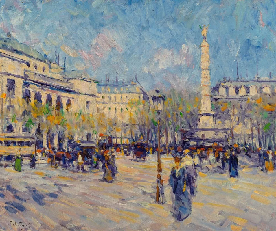 Fontaine Du Palmier Place Du Chatelet Paris by Elie Anatole Pavil - Canvas Print
