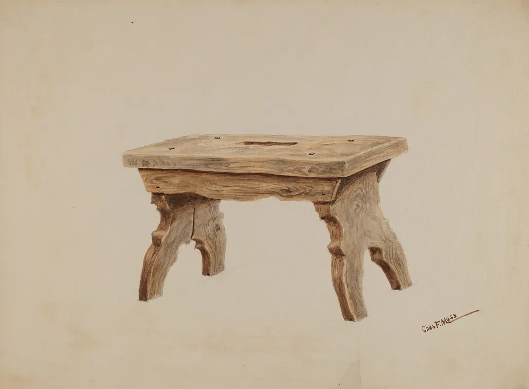 Footstool 4 by Charles Moss - Canvas Print