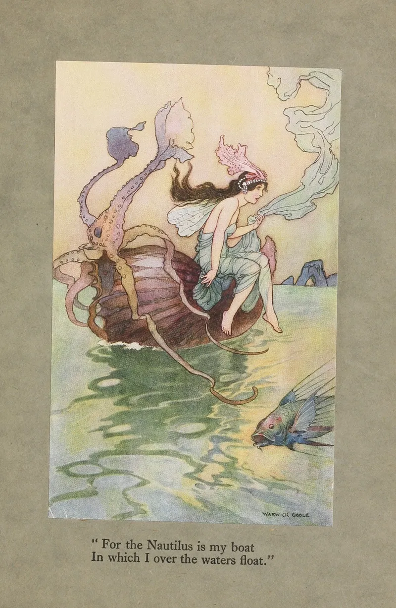 For The Nautilus Is My Boat In Which I Over The Waters Fioat by Warwick Goble - Canvas Print