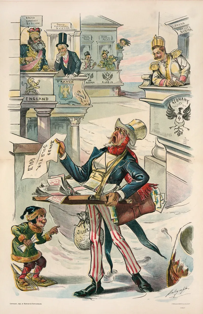 Forced To Peddle Though He Is Rich by Louis Dalrymple - Canvas Print