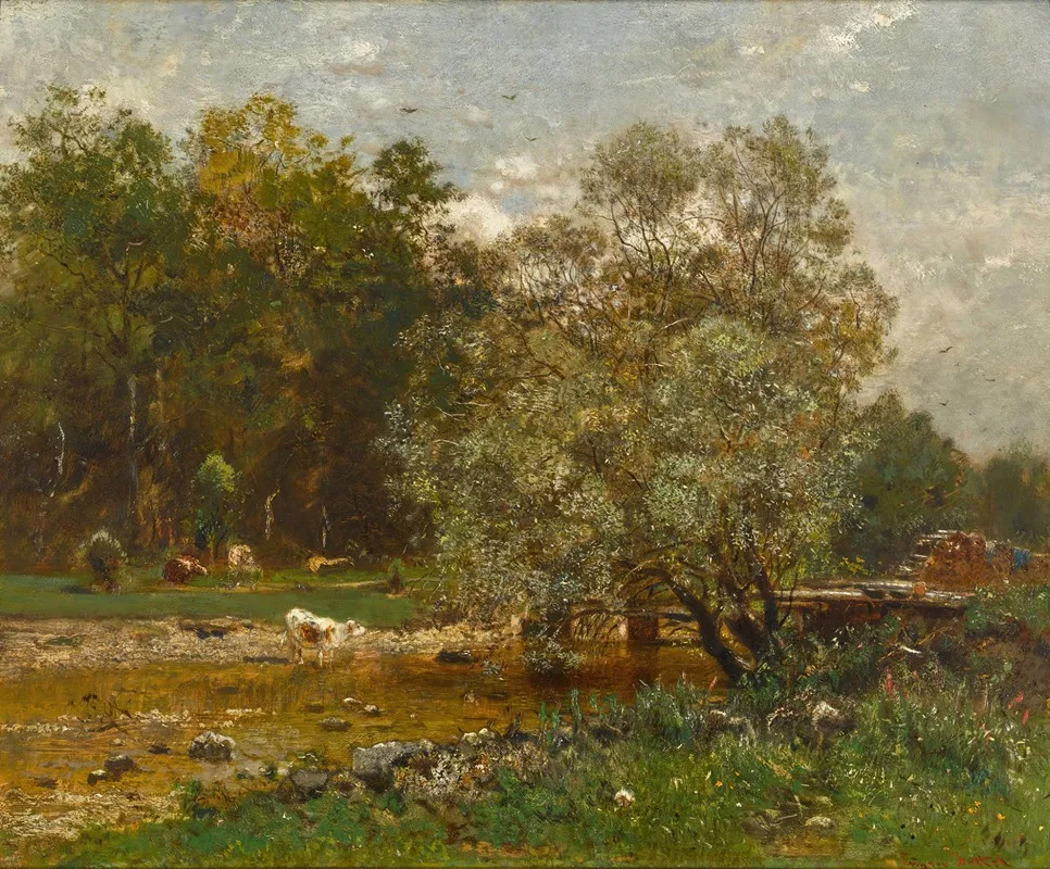 Ford Over A River by Eugen Jettel - Canvas Print