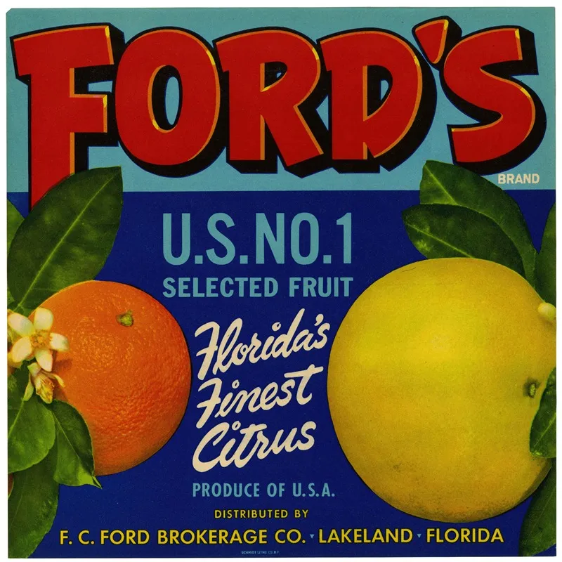 Fords Brand Citrus Label