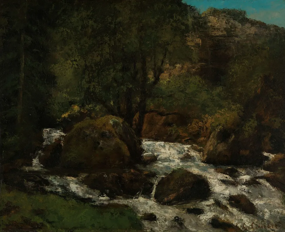 Forest Brook Jura by Gustave Courbet - Canvas Print