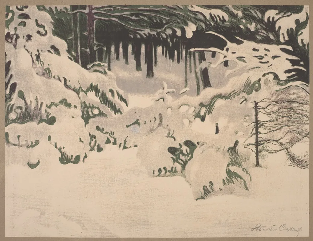 Forest In Winter 5 by Stanisław Czajkowski - Canvas Print