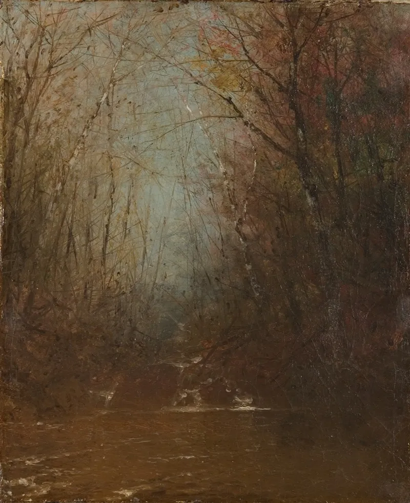 Forest Interior With Stream by John Frederick Kensett - Canvas Print