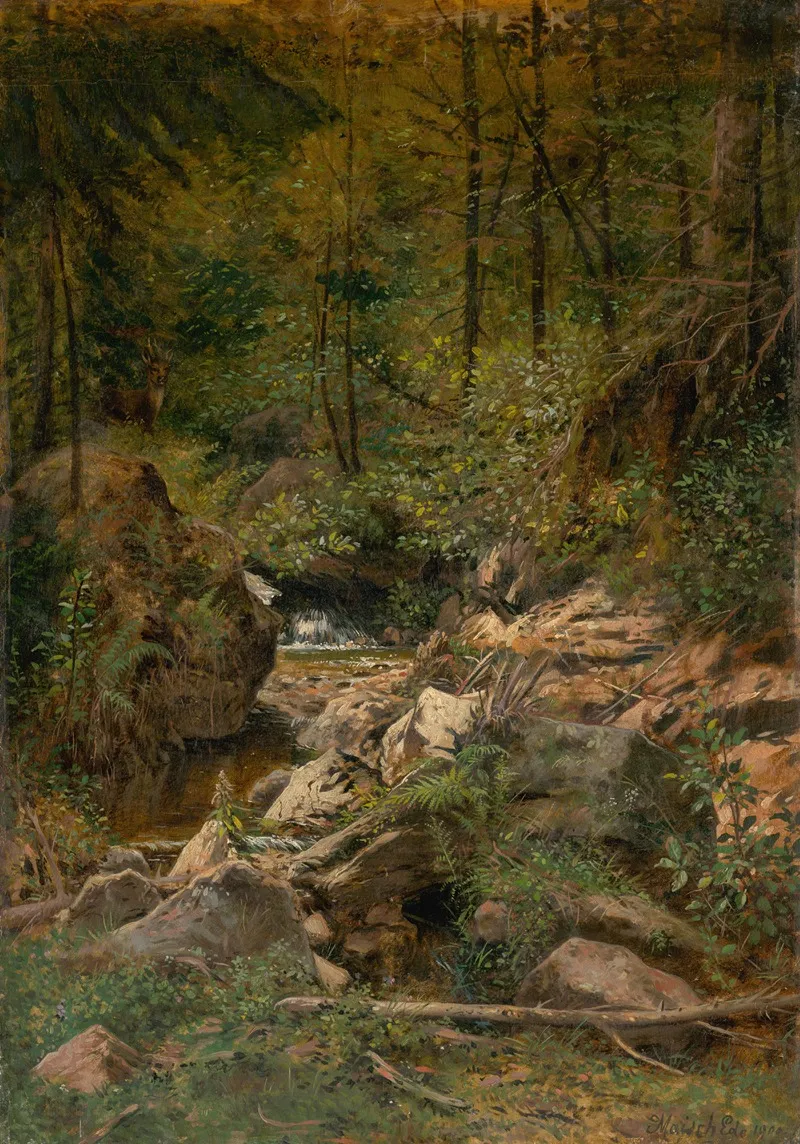 Forest Stream 5 by Eduard Majsch - Canvas Print