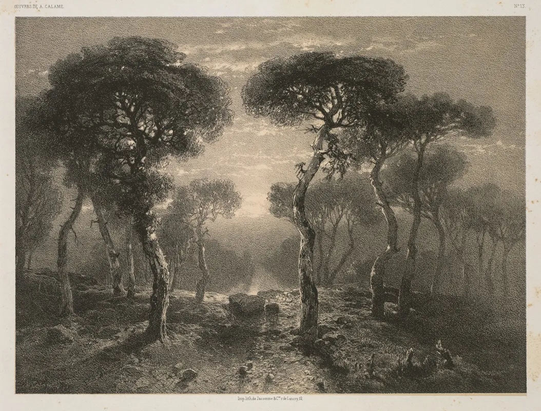 Foret De Sierre En Valais by Alexandre Calame - Canvas Print