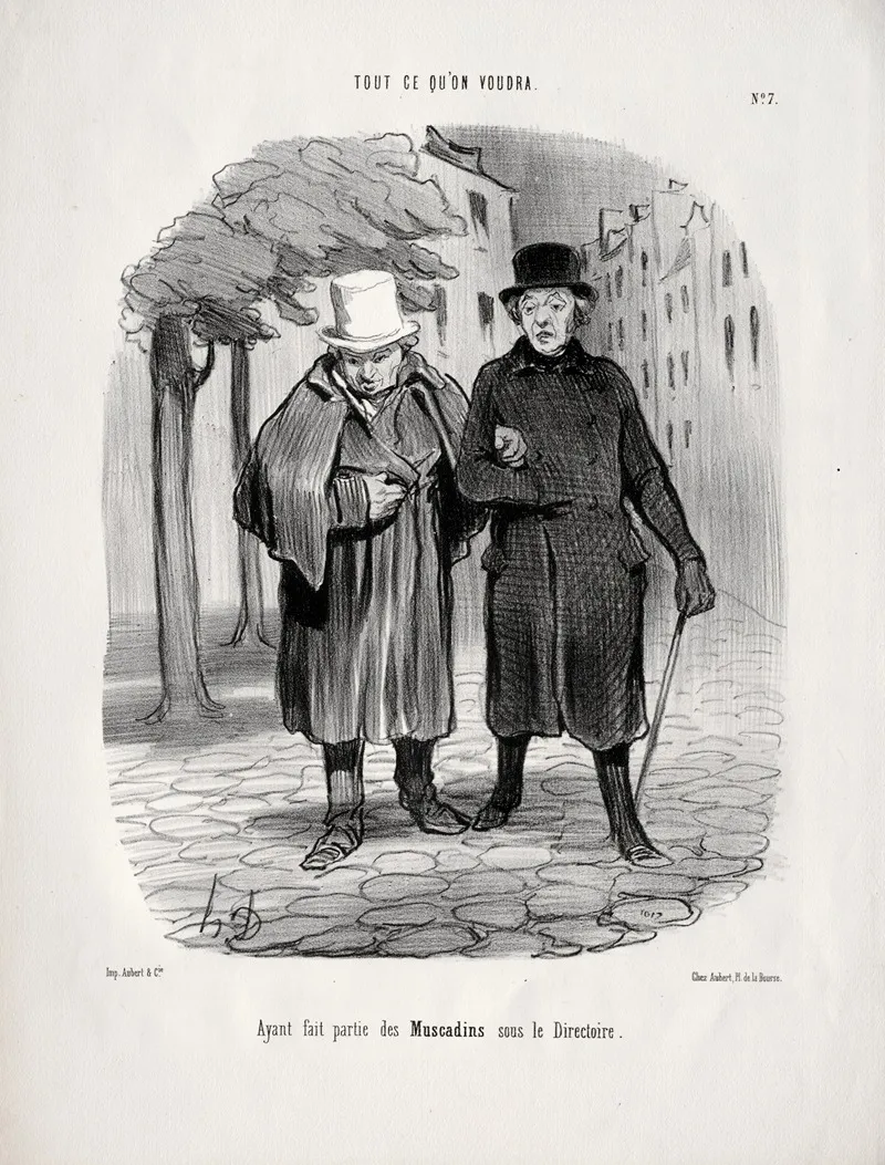 Former Dandies Under The Directory by Honoré Daumier - Canvas Print