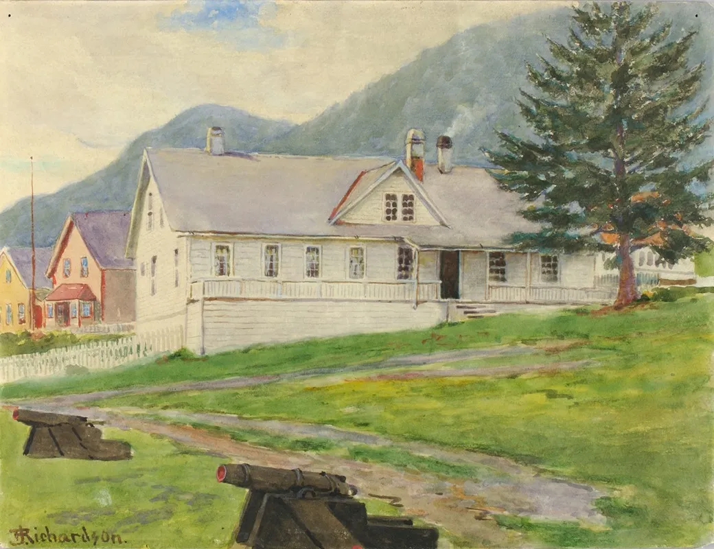 Former Governors House Sitka 1905 by Theodore J. Richardson - Canvas Print