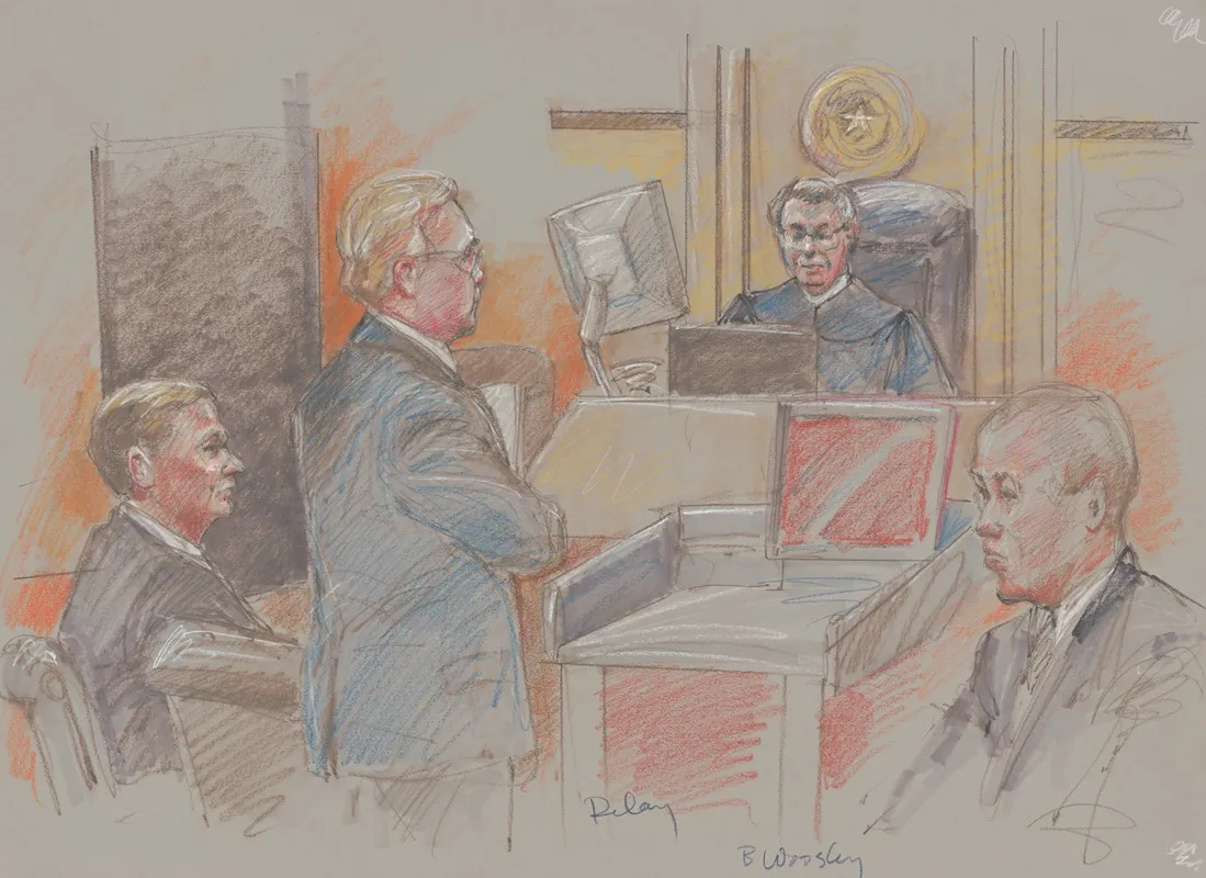 Former Representative Tom Delay During His Corruption Trial For Illegal Campaign Finance Activities by Brigitte Woosley - Canvas Print