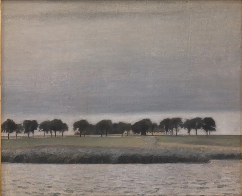 Forstudie Til Solregn Gentofte So by Vilhelm Hammershøi - Canvas Print