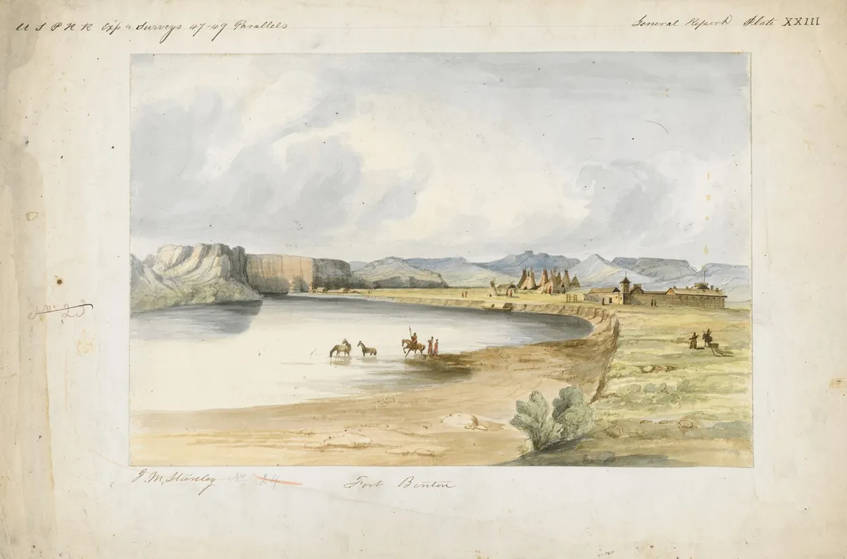Fort Benton by John Mix Stanley - Canvas Print