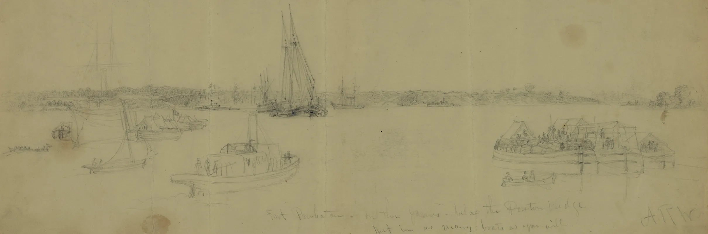 Fort Powhatan On The James Below The Pontoon Bridge
