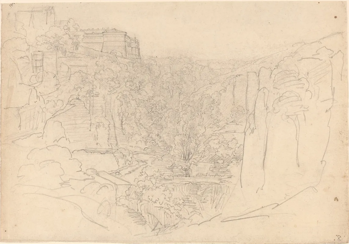 Fortified Castle Above A Narrow Valley