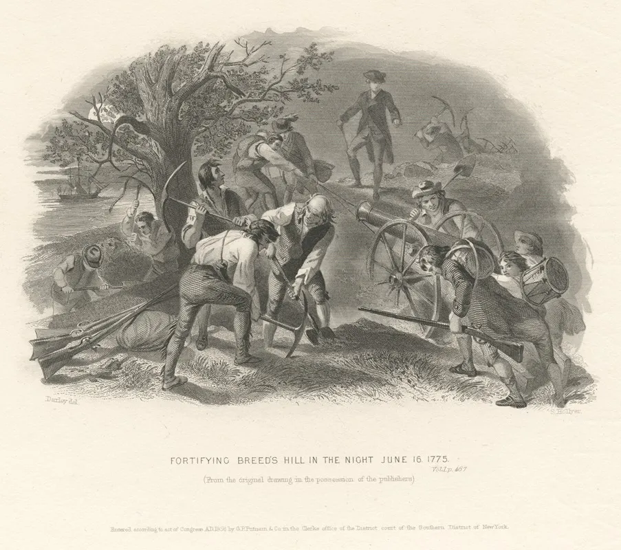 Fortifying Breeds Hill In The Night June 16 1775