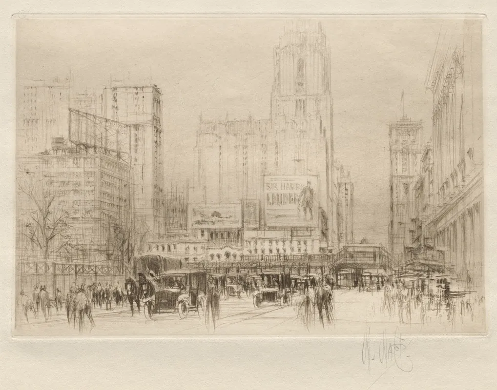 Forty Second Street Ny by William Walcot - Canvas Print