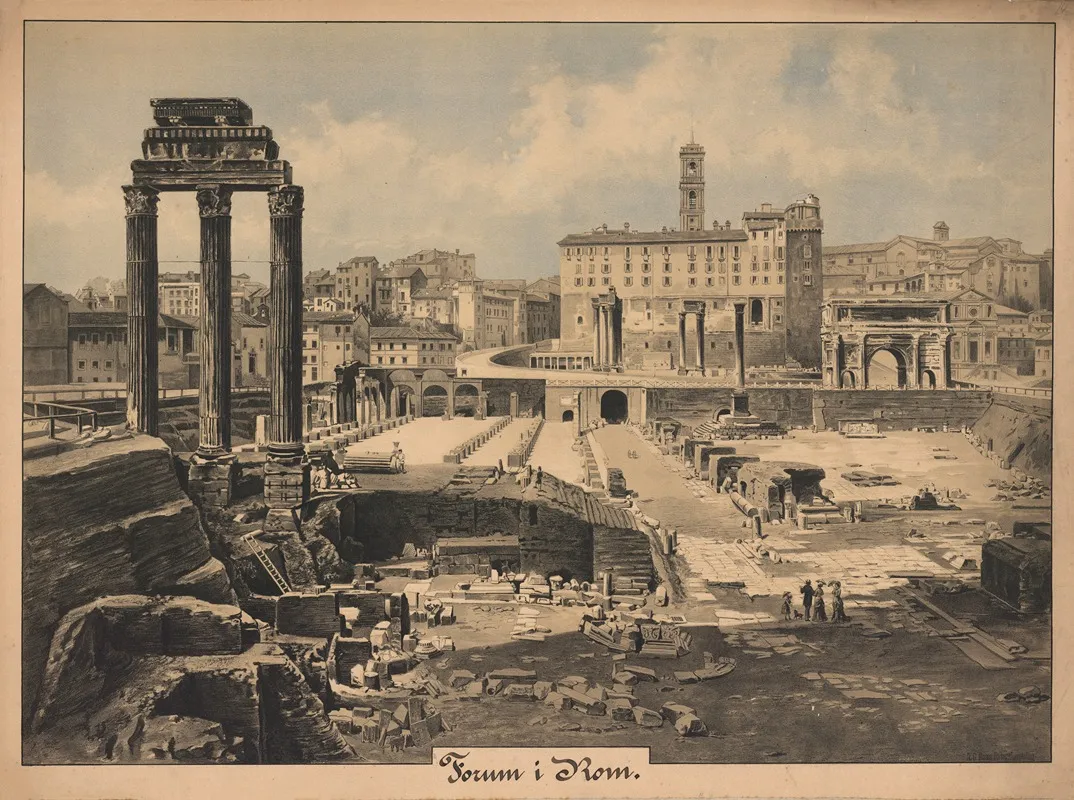 Forum I Rom by Adolf Lehmann - Canvas Print