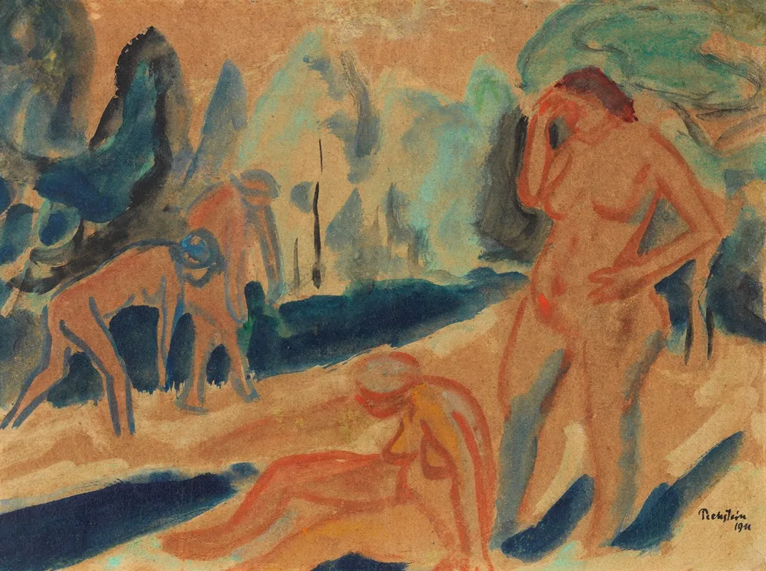 Four Bathers by Hermann Max Pechstein - Canvas Print