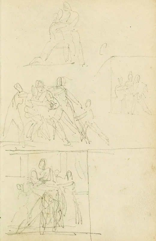 Four Compositional Studies For A Group Of Figures