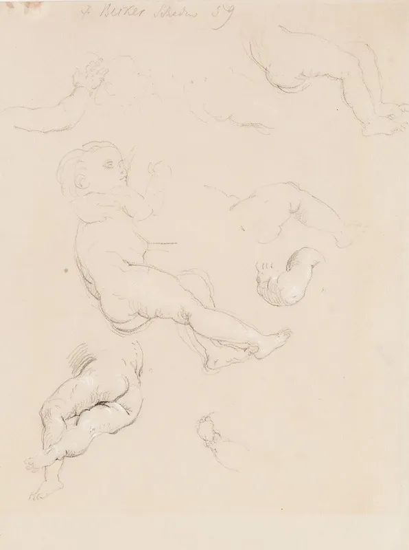 Four Figure Studies by Eduard Julius Friedrich Bendemann - Canvas Print