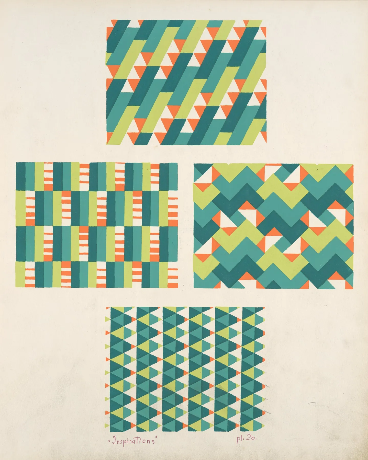 Four Geometric Compositions 5 by André Durenceau - Canvas Print