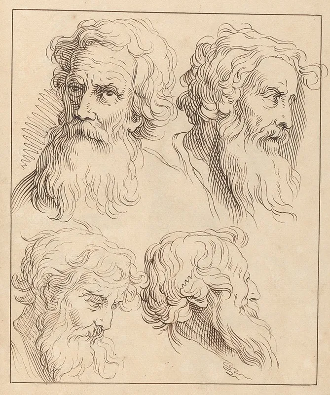 Four Heads Of Prophets by Hamlet Winstanley - Canvas Print