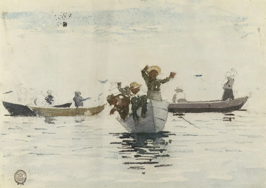 Four Rowboats With Children