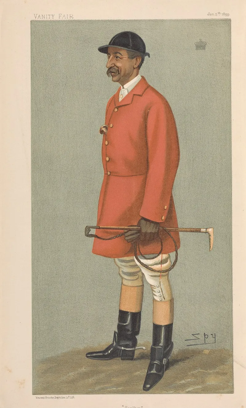 Fox Hunters Serlby George Edmund Milnes Monckton Anundell Galway 5 January 1899 by Leslie Matthew Ward - Canvas Print
