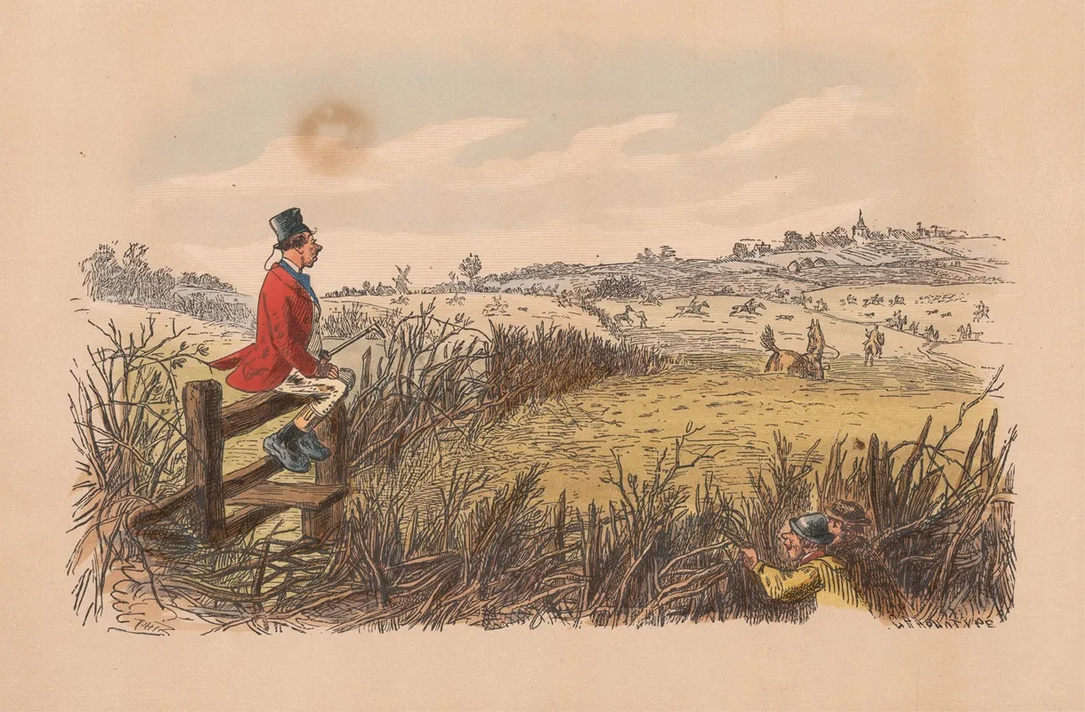 Fox Hunting Sketches No 7 The Very Best Run Of The Season And Tommy Dumphty Has A Capital View Of It