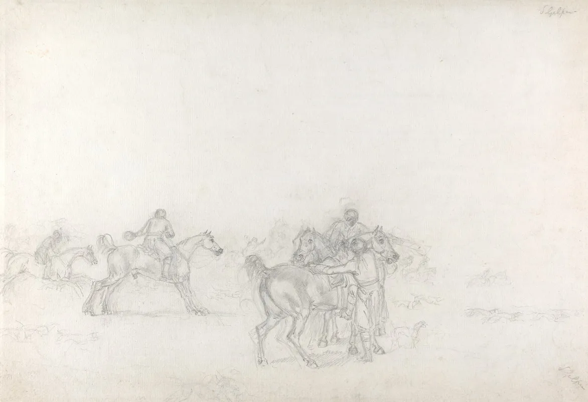 Foxhunting The Start With Rider In Foreground Mounting On Off Side
