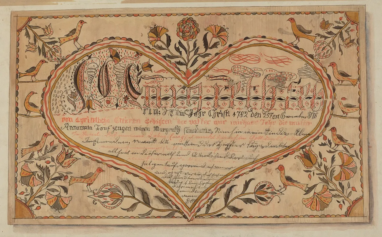Fractur Christening Certificate