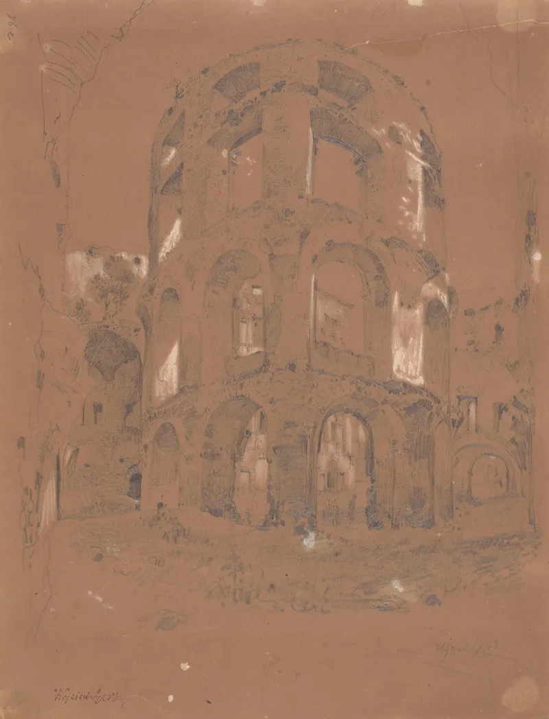 Fragment Of The Ossolinski Castle Tower Ruins In Ujazd