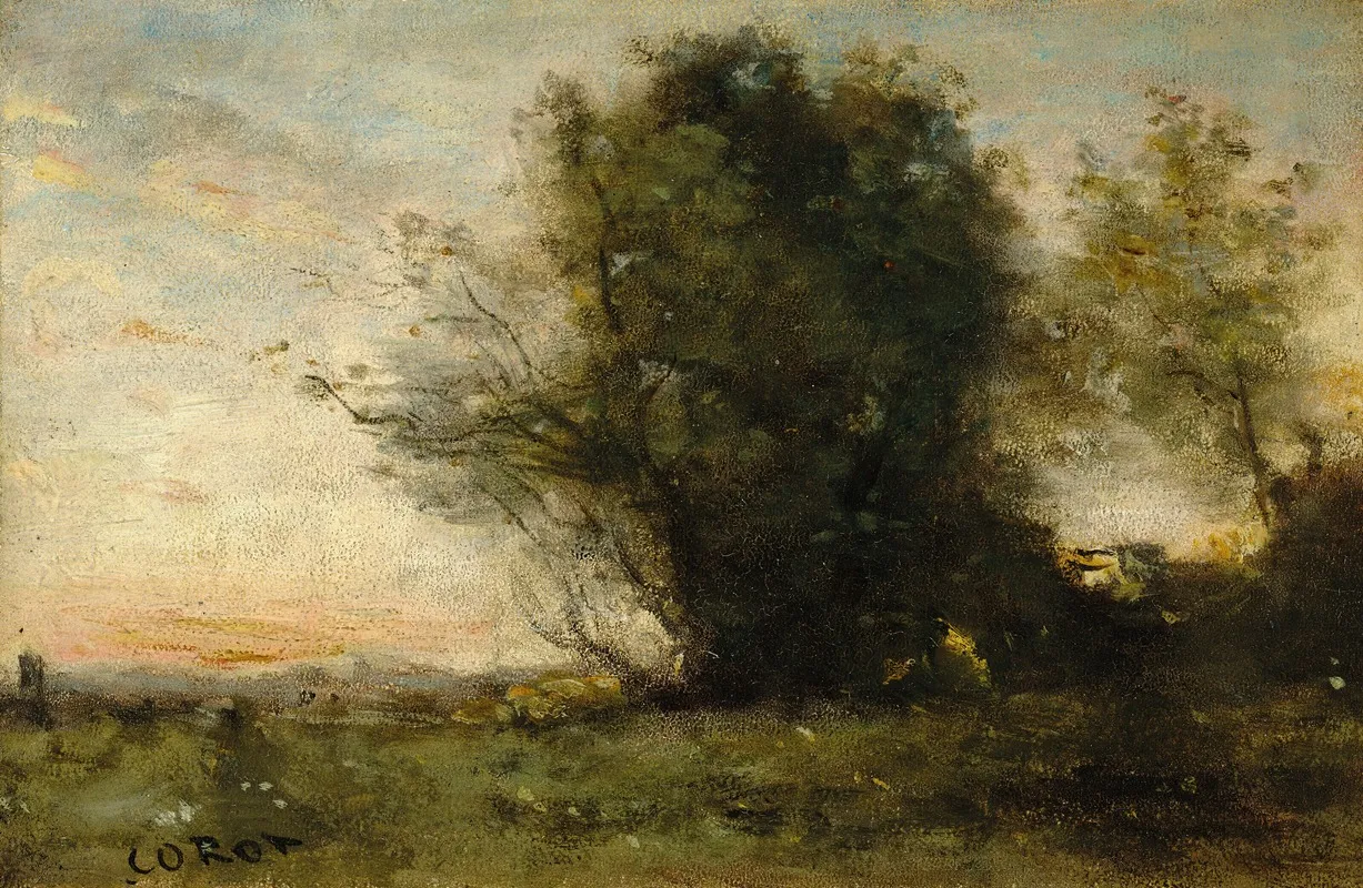 Fraicheurs Du Soir by Jean-Baptiste-Camille Corot - Canvas Print