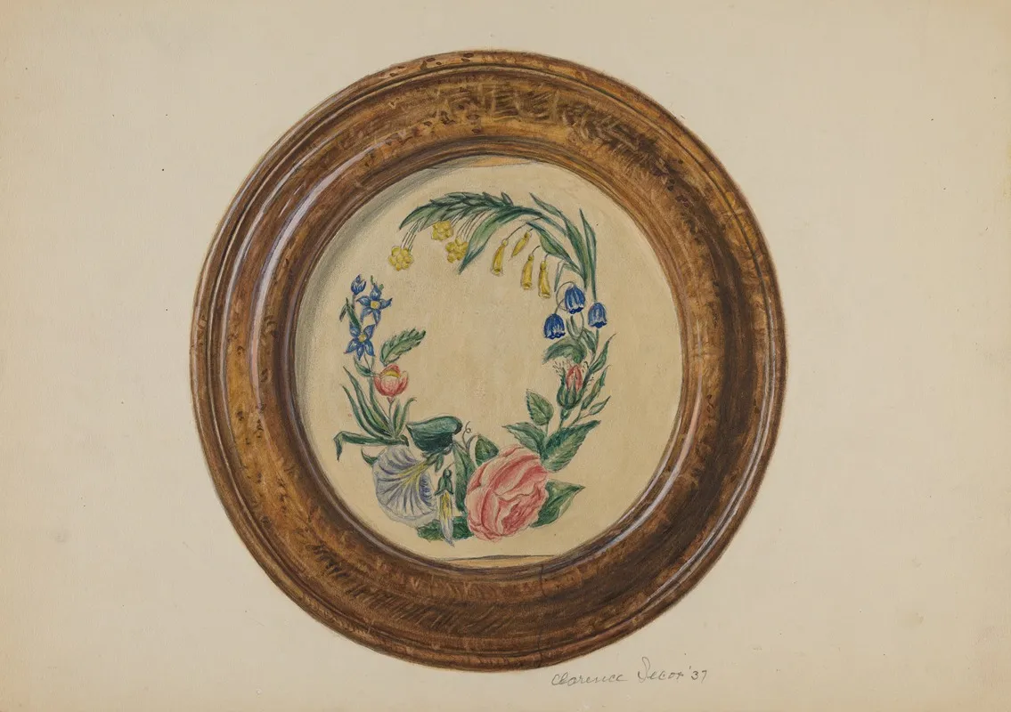 Framed Flower Painting by Clarence Secor - Canvas Print