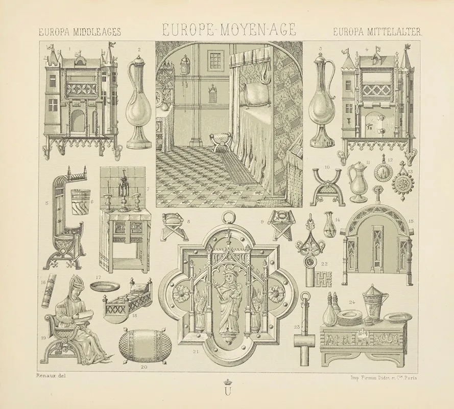 France Bassin Du Rhin Flandre Interieur Meubles Objets Mobiliers Ustensiles Etc