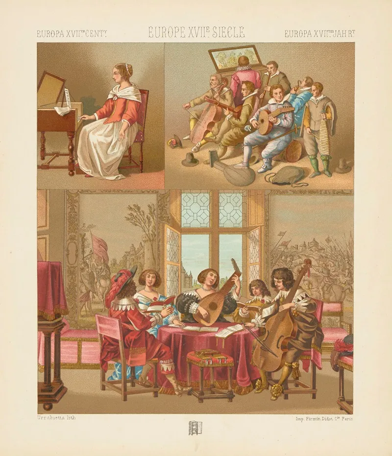 France Et Flandrie Interieur Costumes Civils Instruments De Musique